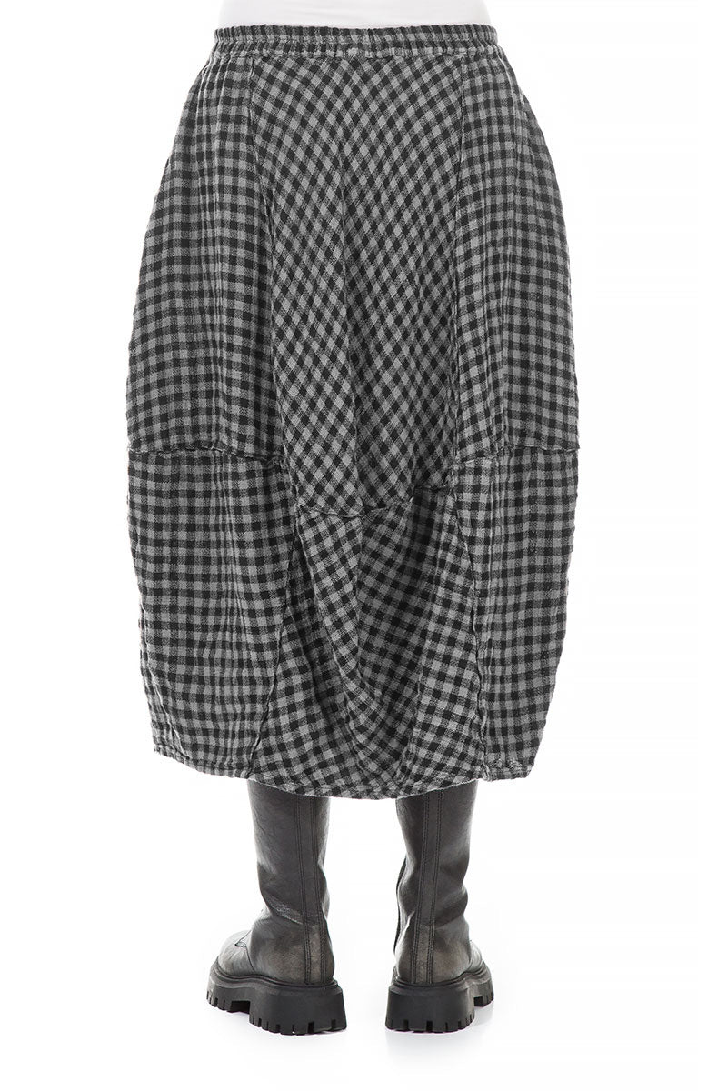 Balloon Grey Check Linen Skirt 2