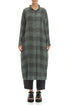 Balloon Large Check Sage Gauze Linen Jacket Dress 1