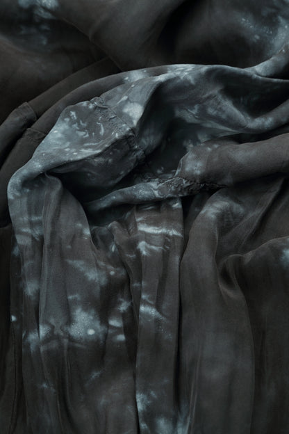 Balloon Liquid Charcoal Crumpled Silk Dress