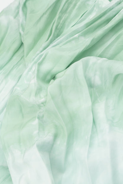 Robe en soie froissée Brumes Marines coupe ballon