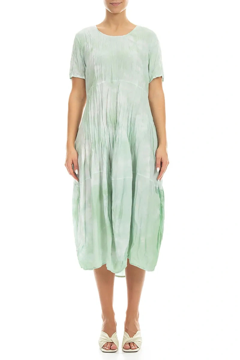 Balloon Liquid Sea Mist Crumpled Silk Dress