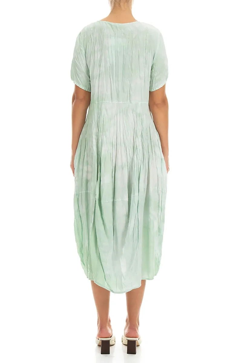 Balloon Liquid Sea Mist Crumpled Silk Dress