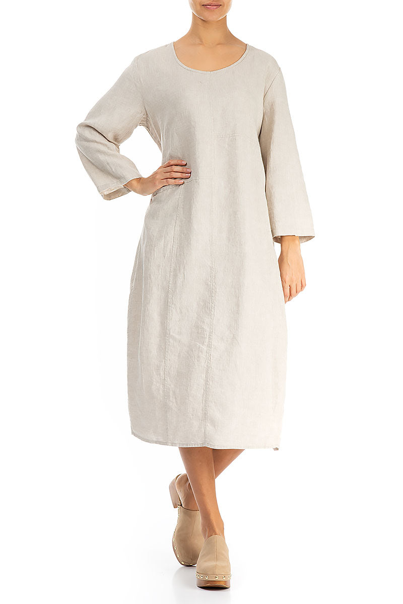 Balloon Natural Linen Dress 4