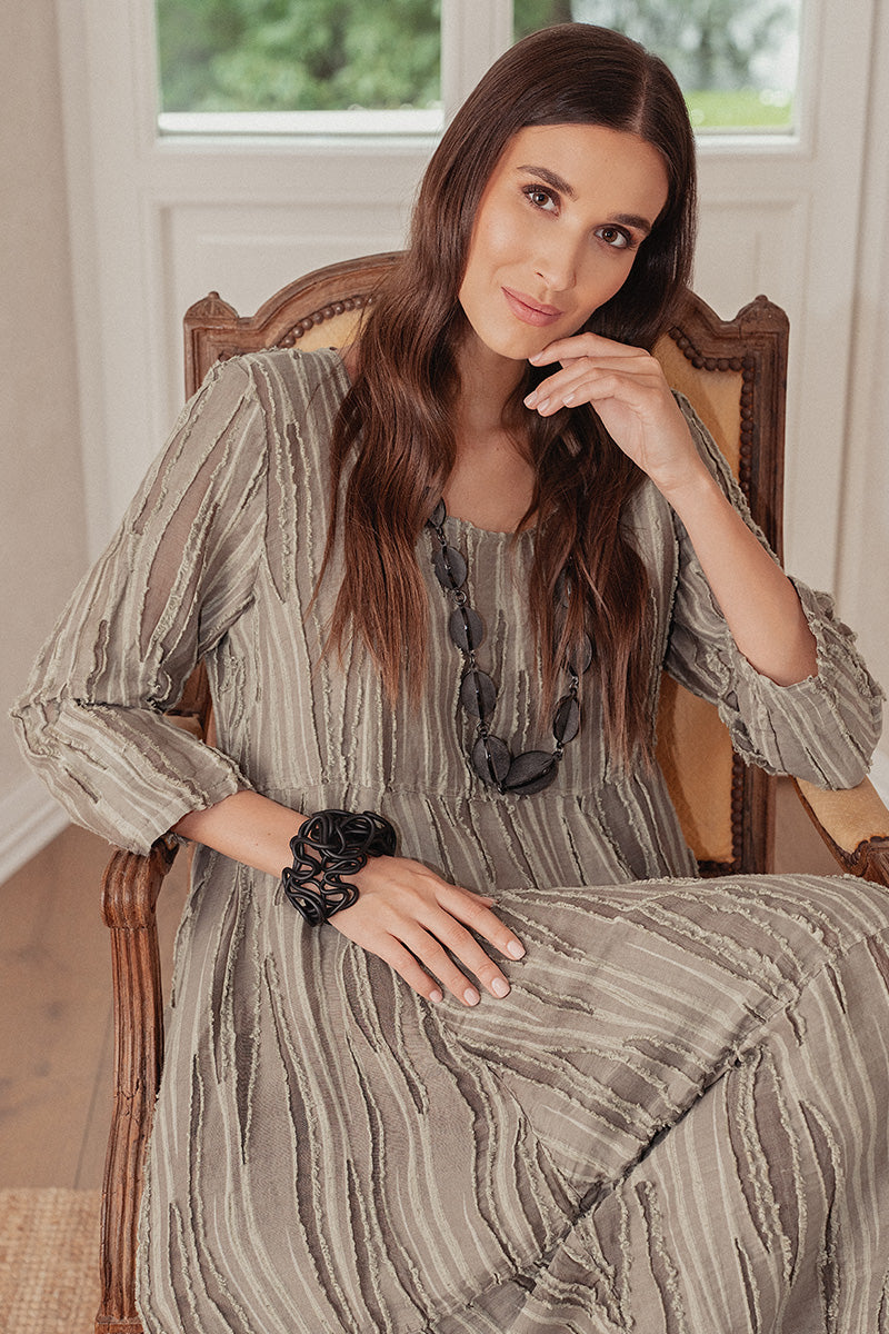 Balloon Olive Fray Weave Dress 1