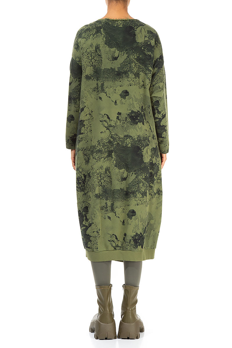 Balloon Olive Alabaster French Terry Cotton Dress 2