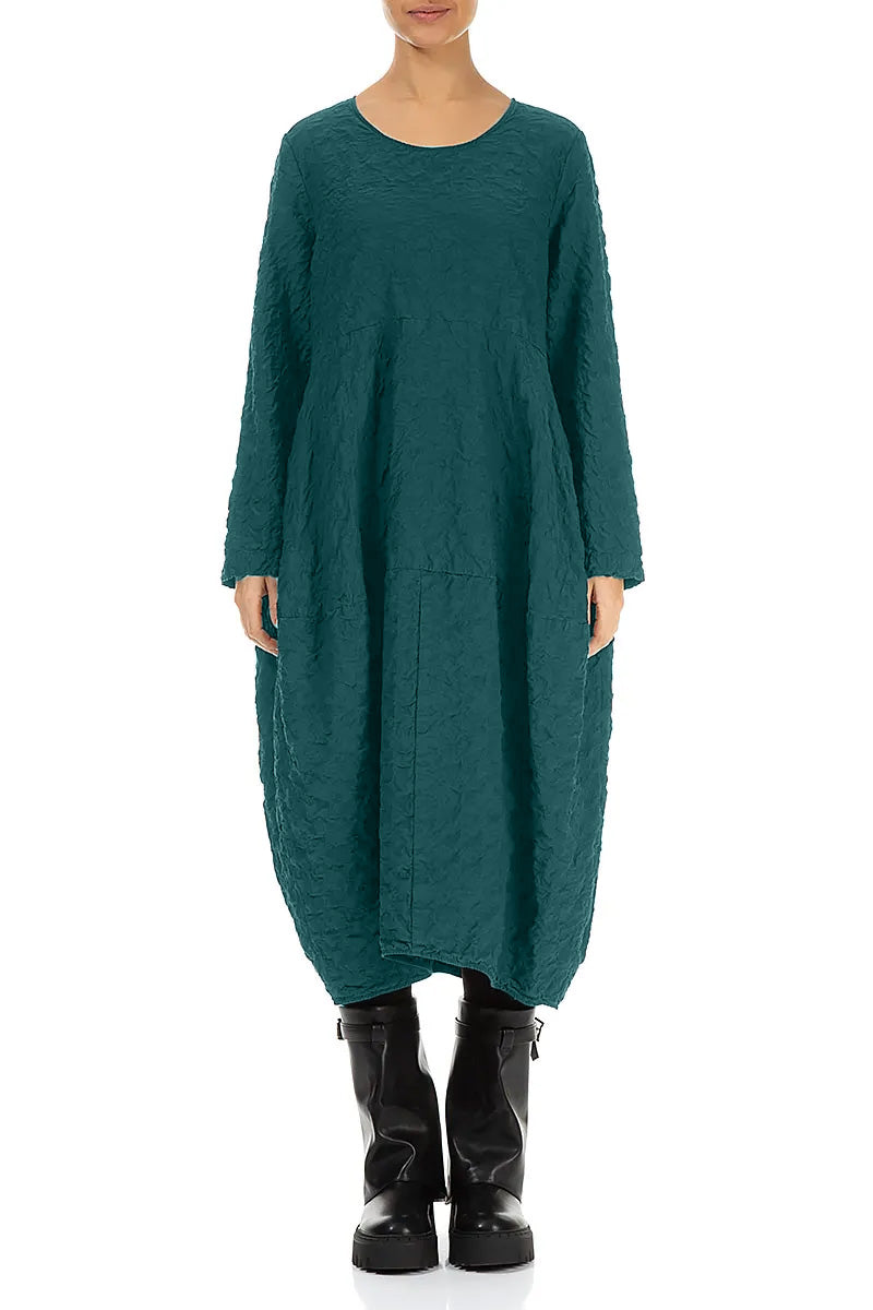 Balloon Peacock Pleated Silk Bamboo Dress 1