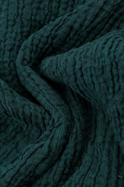 Balloon Peacock Textured Linen Dress 5