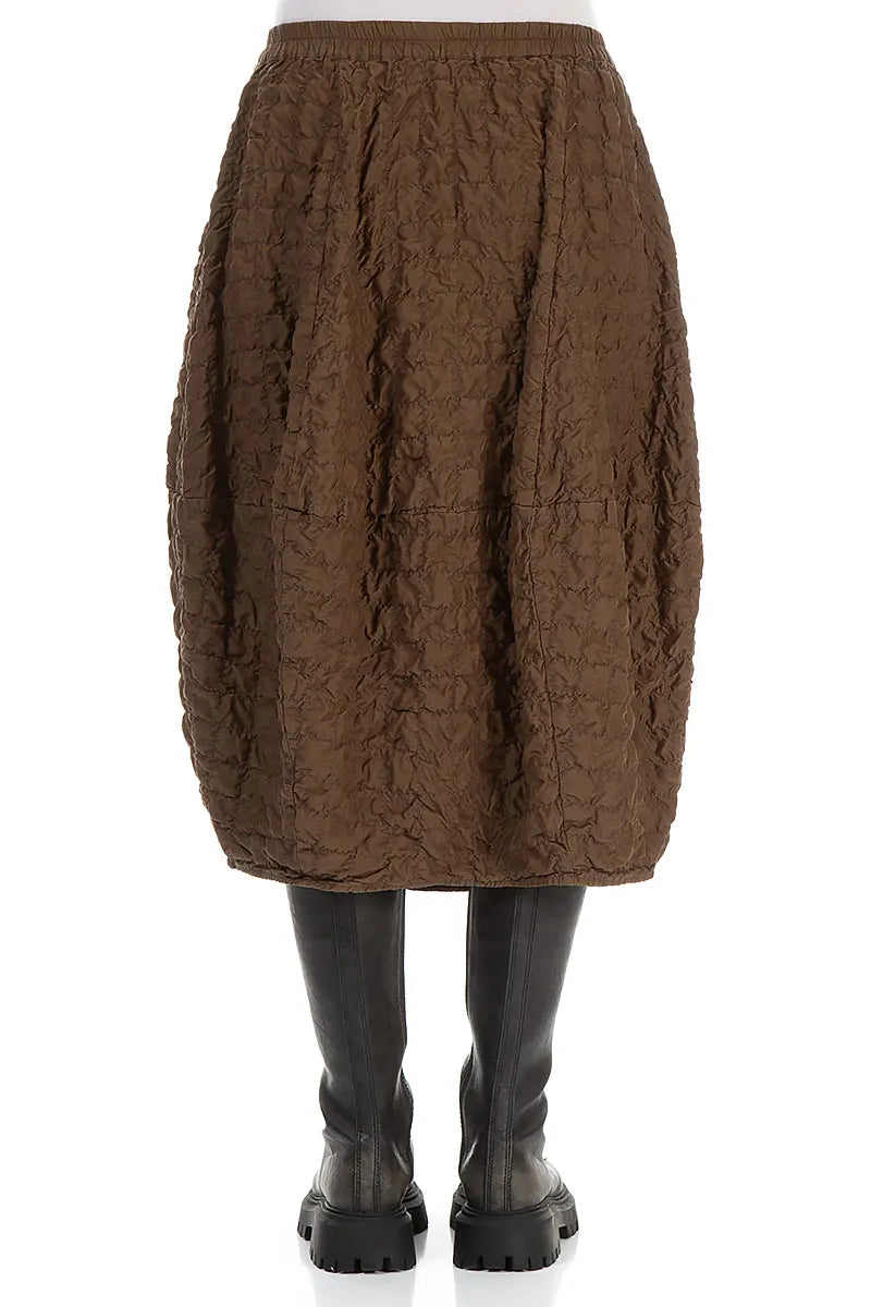 Balloon Pleated Aged Copper Silk Bamboo Skirt