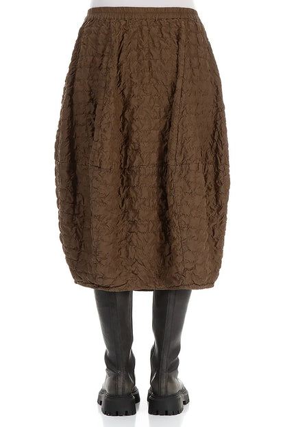 Balloon Pleated Aged Copper Silk Bamboo Skirt