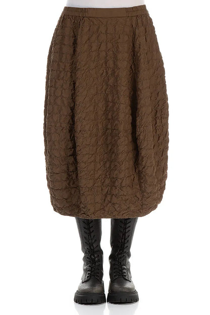 Balloon Pleated Aged Copper Silk Bamboo Skirt