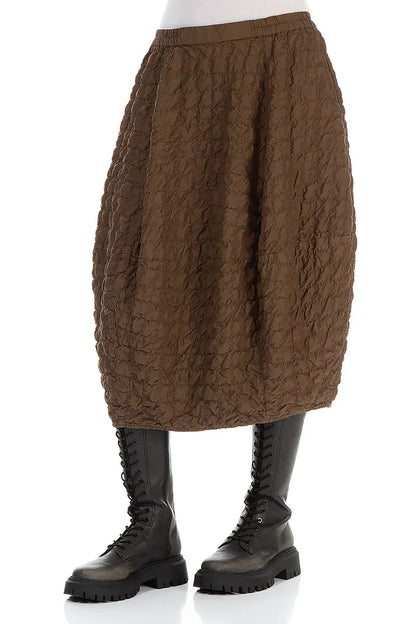 Balloon Pleated Aged Copper Silk Bamboo Skirt