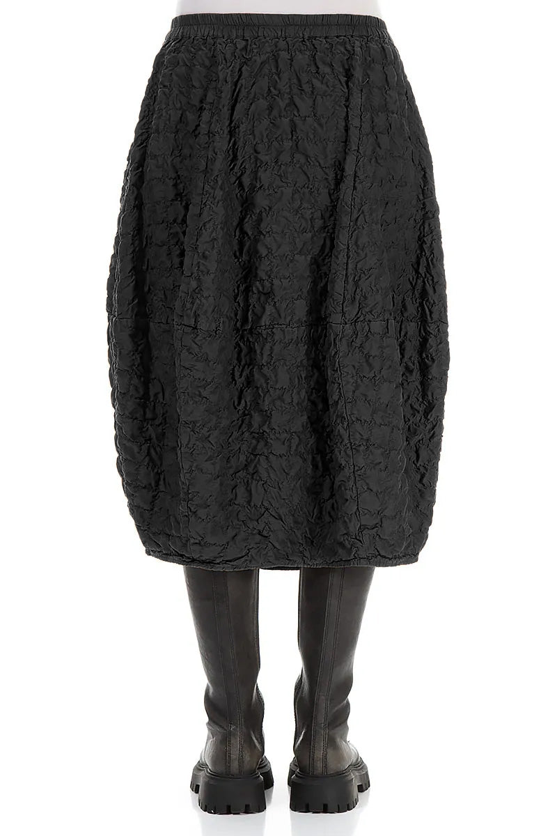 Balloon Pleated Black Silk Bamboo Skirt 2