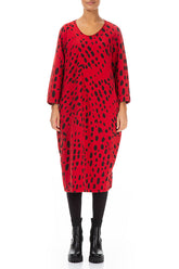 Balloon Cherry Red Drops Cotton Dress 1