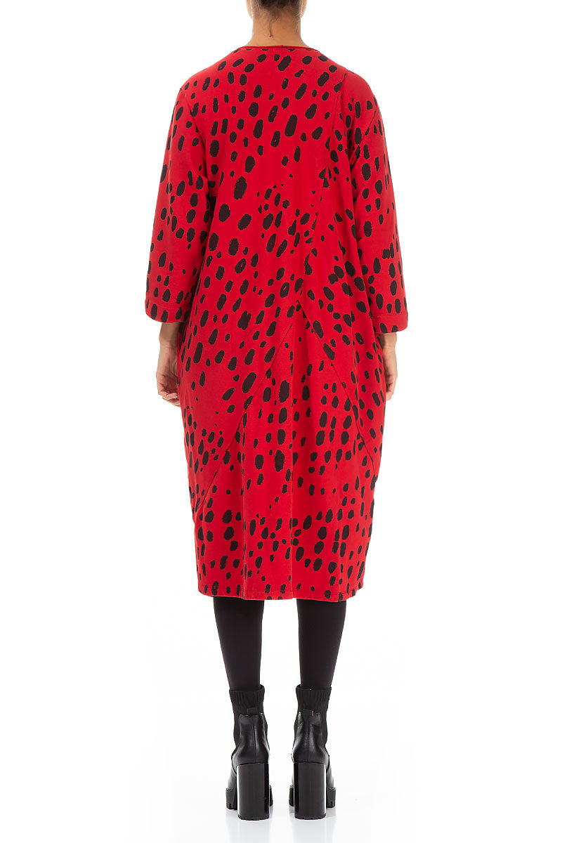 Balloon Cherry Red Drops Cotton Dress 2