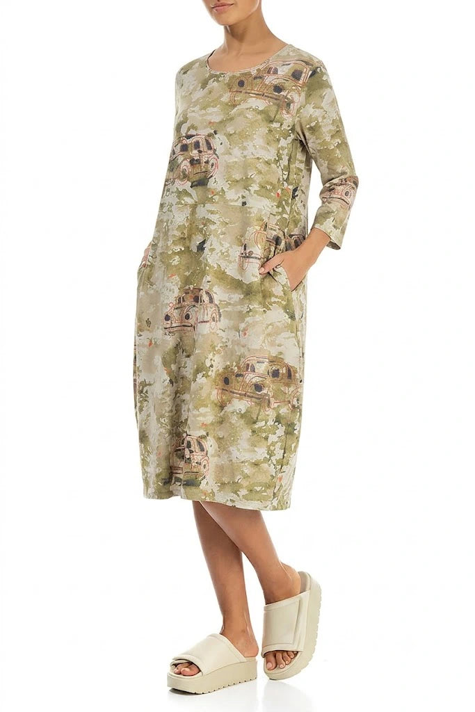 Robe rétro en coton à motif ballon