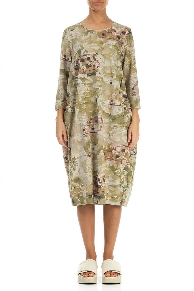 Robe rétro en coton à motif ballon