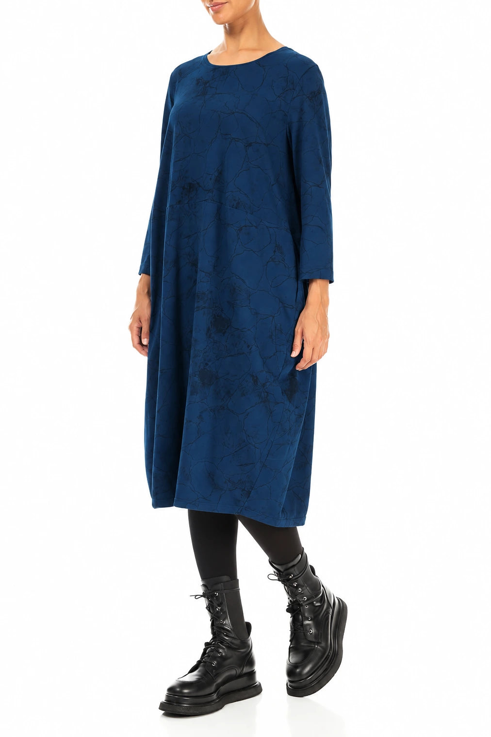 Balloon Royal Blue Marble Cotton Dress 3