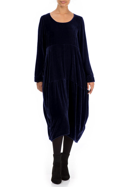 Balloon Royal Purple Silk Velvet Dress 3