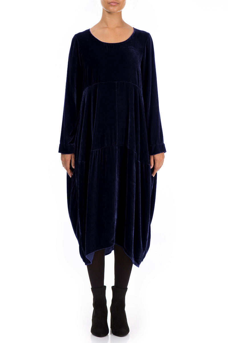 Balloon Royal Purple Silk Velvet Dress 1
