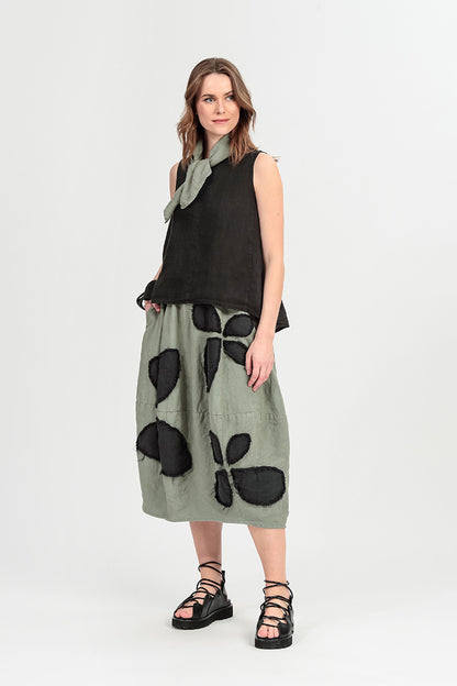 Balloon Sage Petal Linen Skirt 1