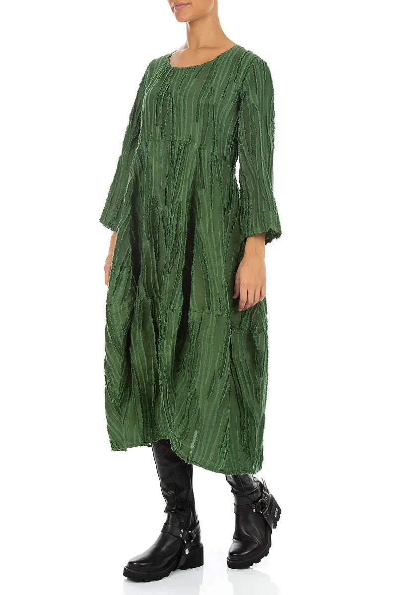 Balloon Shamrock Green Fray Weave Dress 3