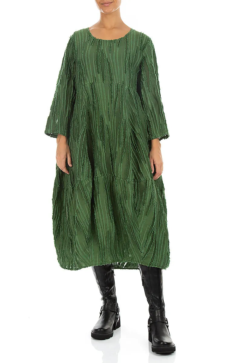 Balloon Shamrock Green Fray Weave Dress 4