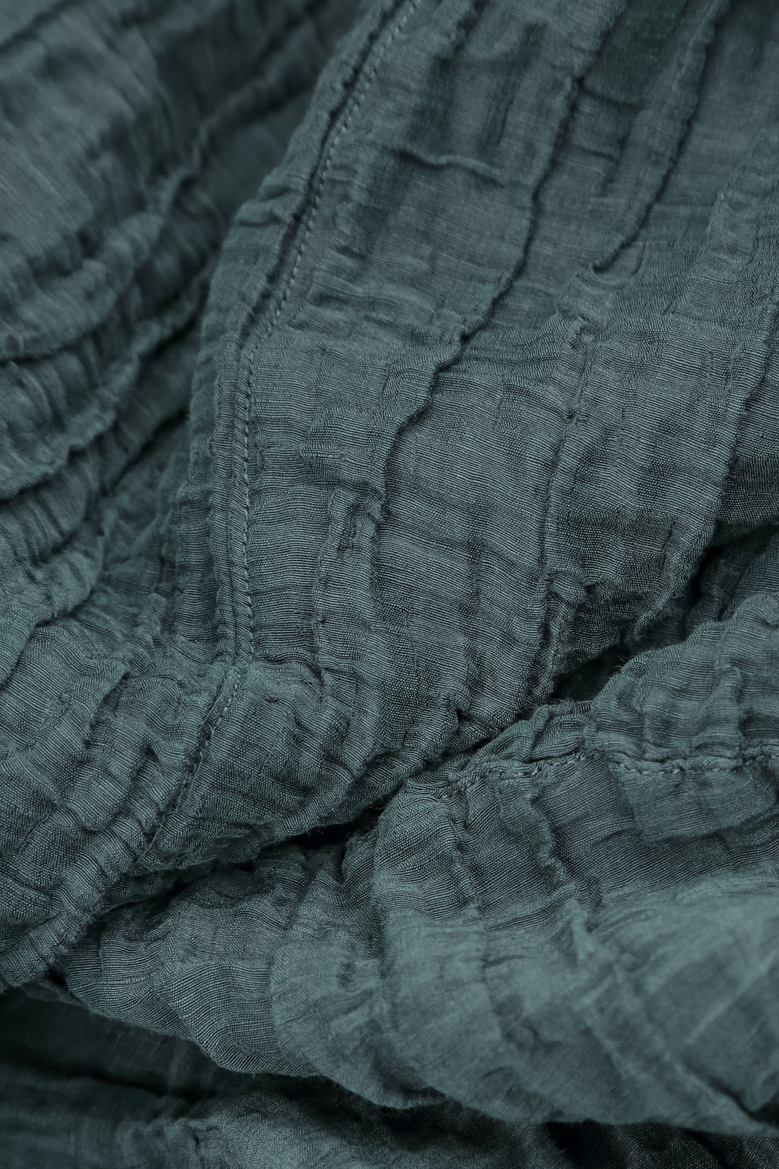 Balloon Shape Crinkled Slate Silk Linen Skirt 5