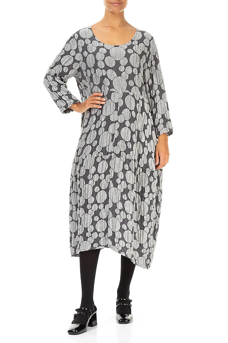 Ballon Silber Kreis Seide Leinen Kleid