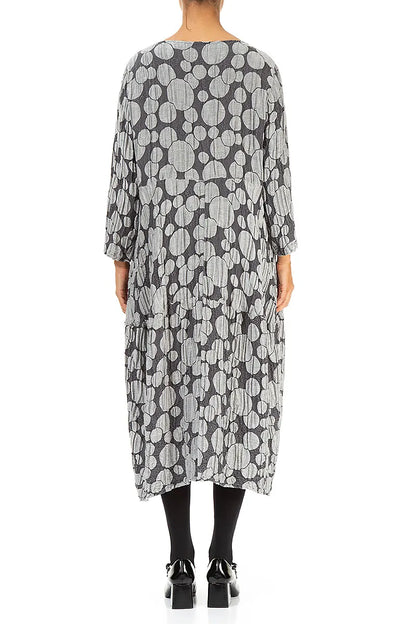 Ballon Silber Kreis Seide Leinen Kleid