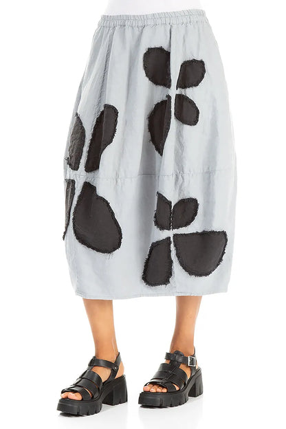 Balloon Silver Grey Petal Linen Skirt 3
