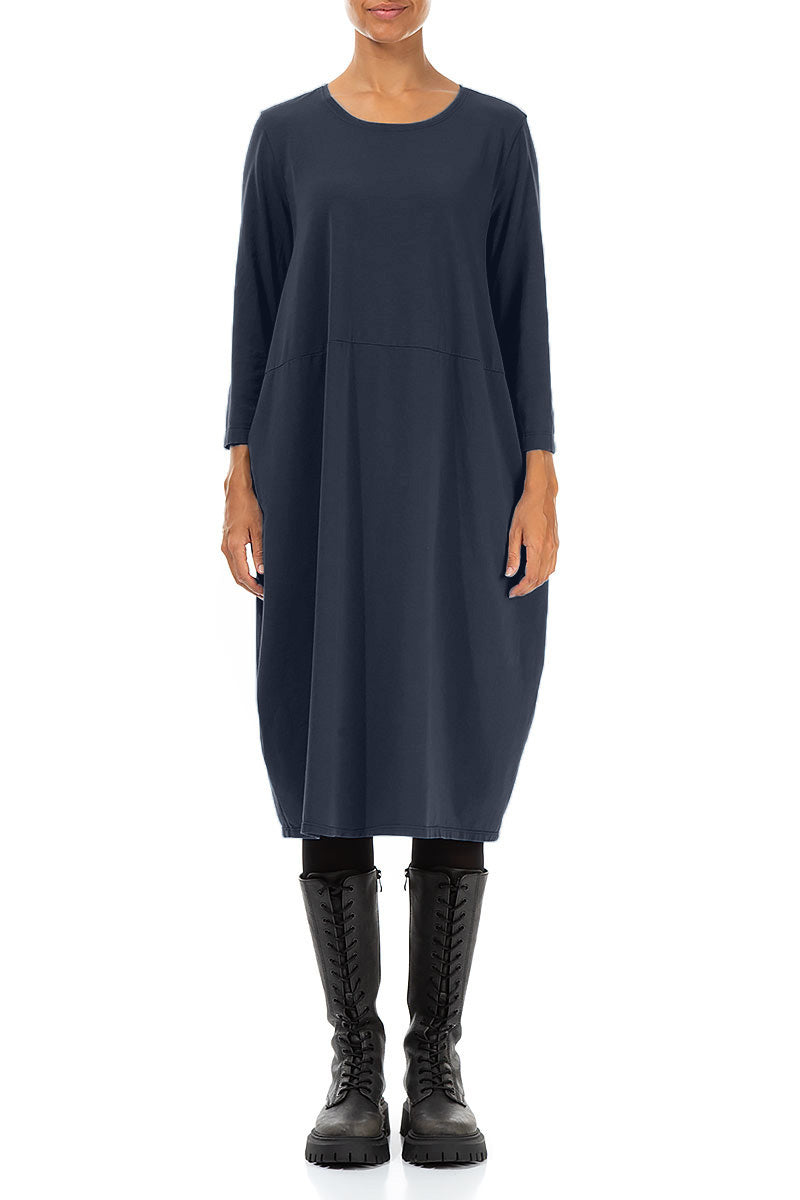 Balloon Slate Blue Cotton Dress 1