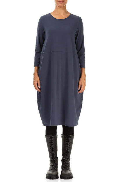 Balloon Slate Blue Cotton Dress