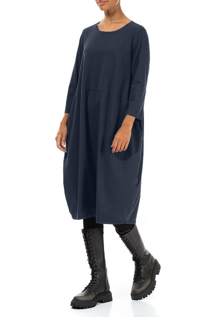 Balloon Slate Blue Cotton Dress 3