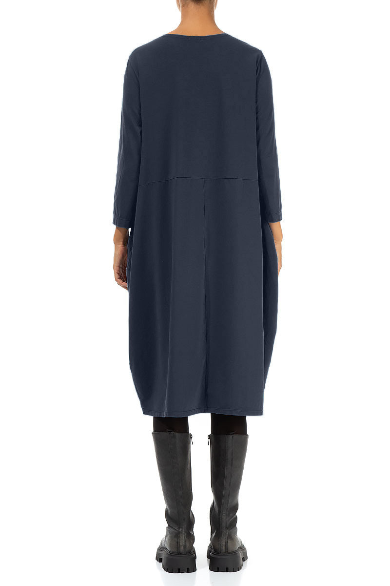Balloon Slate Blue Cotton Dress 2