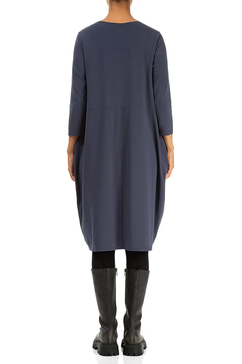 Balloon Slate Blue Cotton Dress