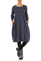Balloon Slate Blue Marble Cotton Dress 4