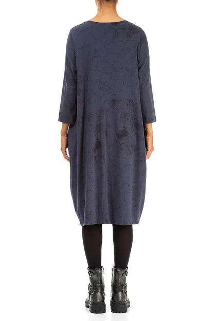 Balloon Slate Blue Marble Cotton Dress 2