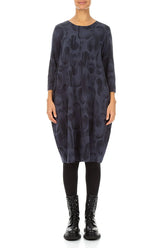 Balloon Slate Blue Paintwave Cotton Dress 1