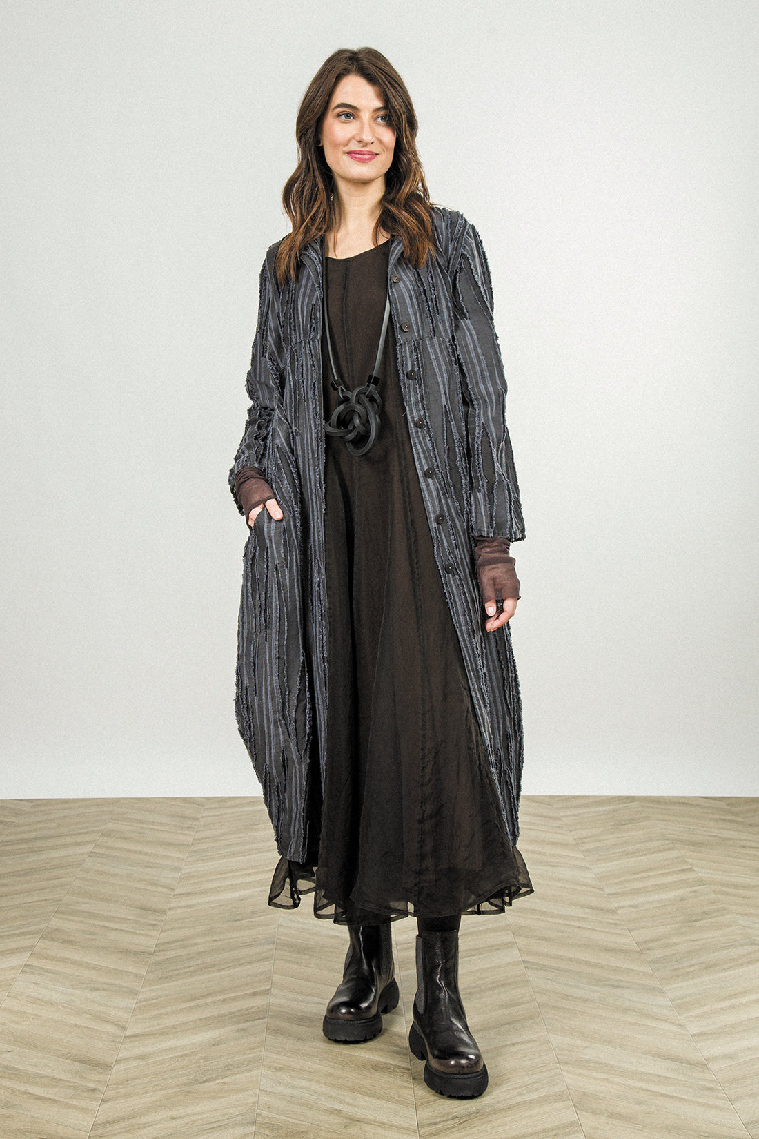 Balloon Slate Fray Weave Jacket 1