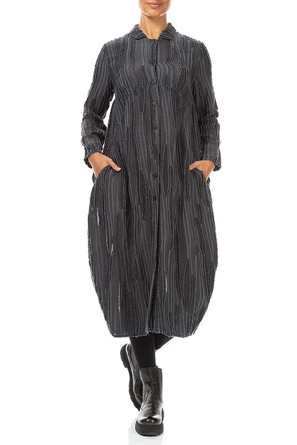 Balloon Slate Fray Weave Jacket