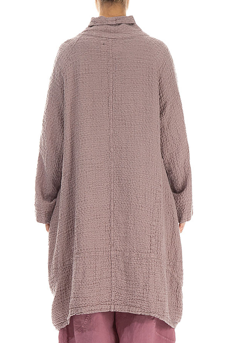 Balloon Textured Greige Linen Jacket 2