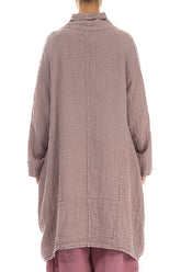 Balloon Textured Greige Linen Jacket 2