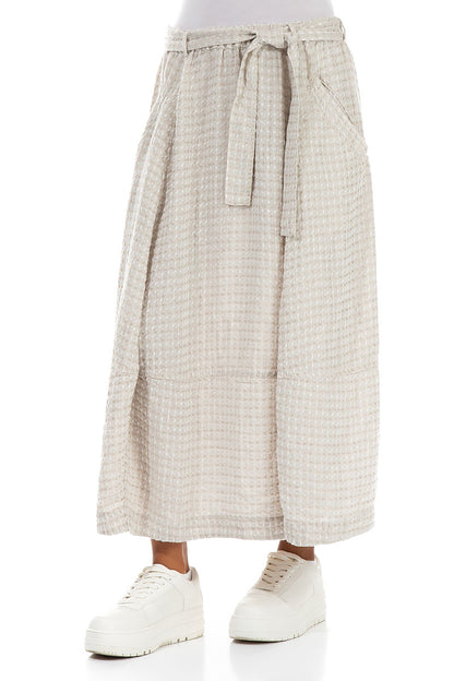 Balloon Textured Natural Linen Skirt 3
