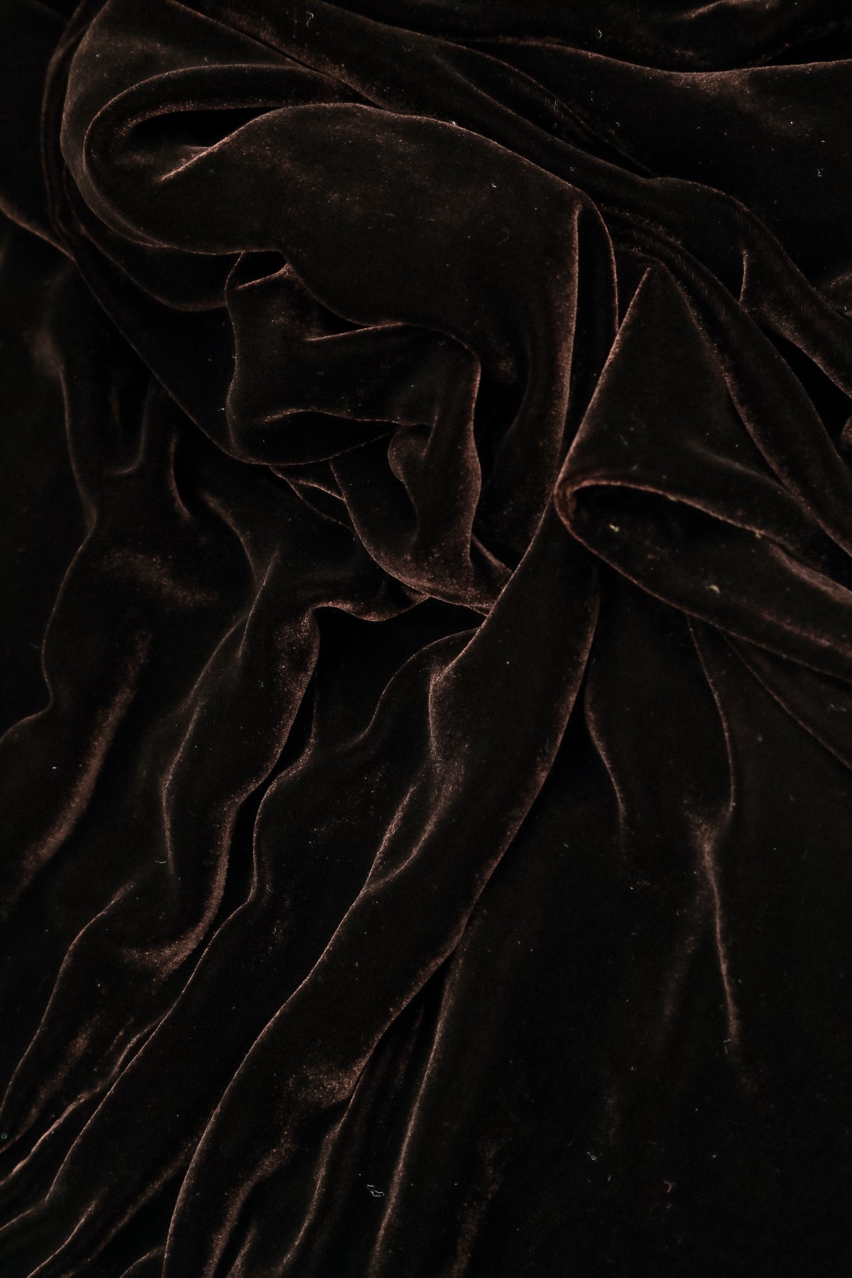 Balloon Truffle Brown Silk Velvet Dress