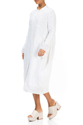 Balloon White Gauze Linen Jacket Dress 3