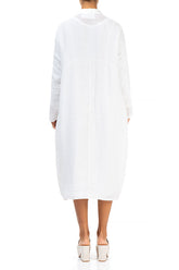 Balloon White Gauze Linen Jacket Dress 2