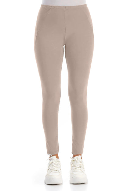 Beige Cotton Leggings 1