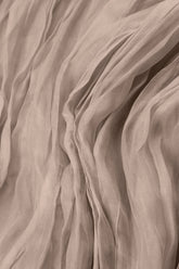 Beige Crumpled Silk Chiffon Dress 5