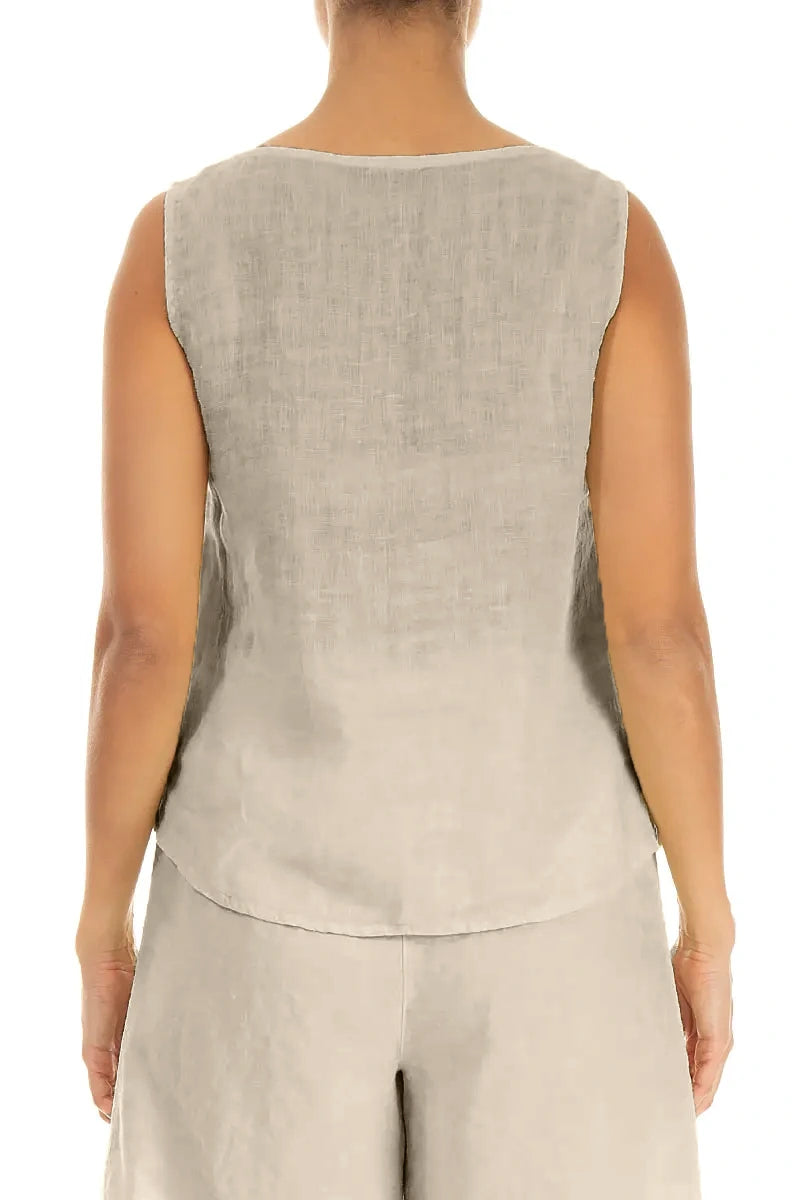 Haut en lin de gaze beige