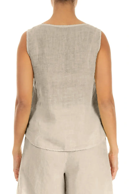 Haut en lin de gaze beige